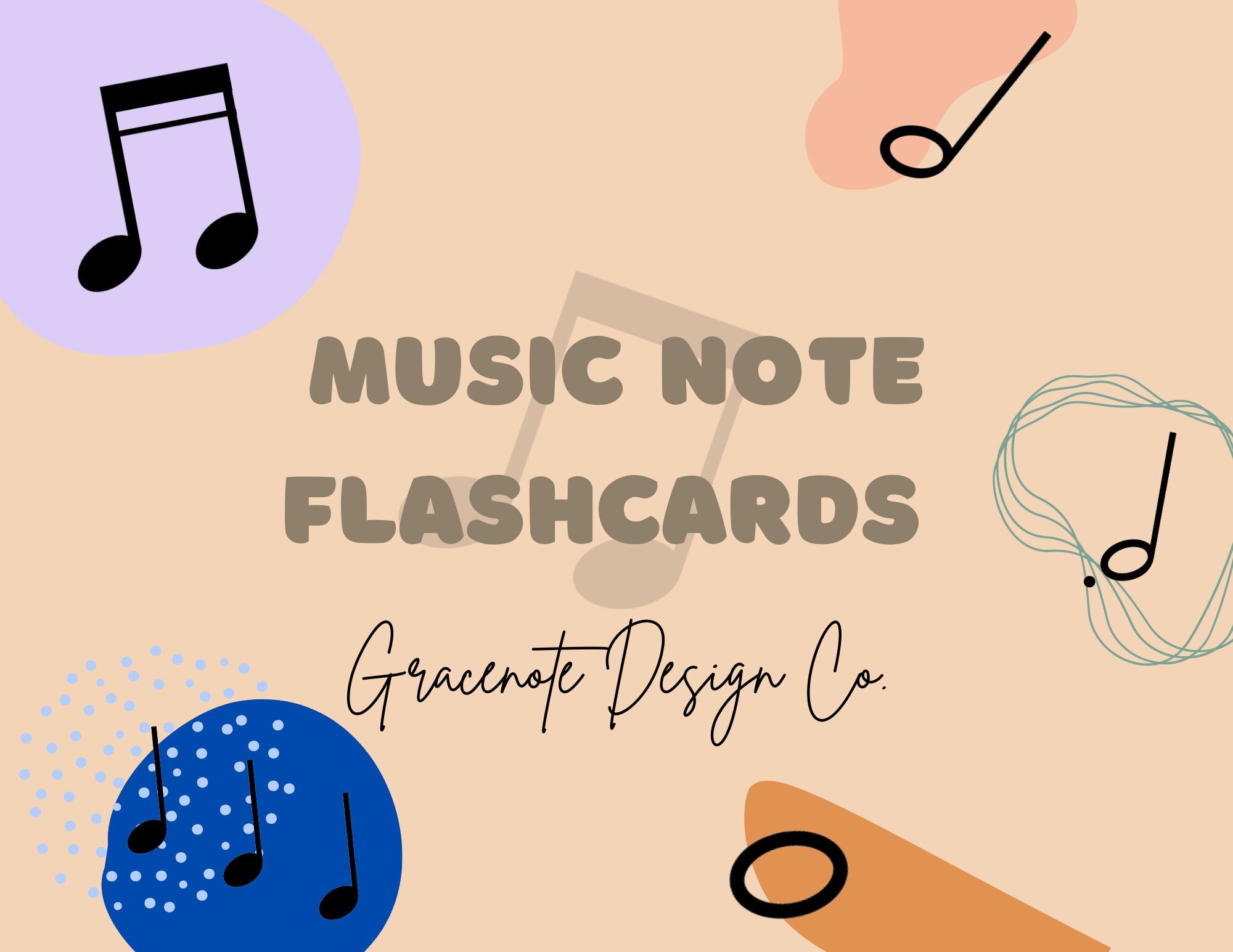Music Note Flashcards DIGITAL DOWNLOAD // Printable Flashcards // Music