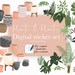 Plants and Planters Digital Planner Stickers - for Goodnotes, Digital Planning, Digital Journaling,  Clipart 