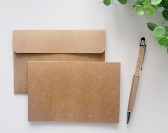 pack of 10 blank handmade kraft cards and envelopes, pack of 4x6 cards with envelopes