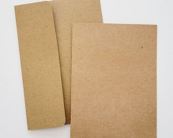 pack of 10 blank handmade kraft cards and envelopes, pack of A7 cards with envelopes