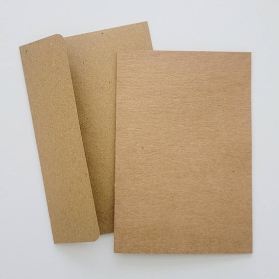 Pack of 10 Blank Cards With Envelopes, 5.5in X 8 in Blank Cards, Handmade  Kraft Card Set 