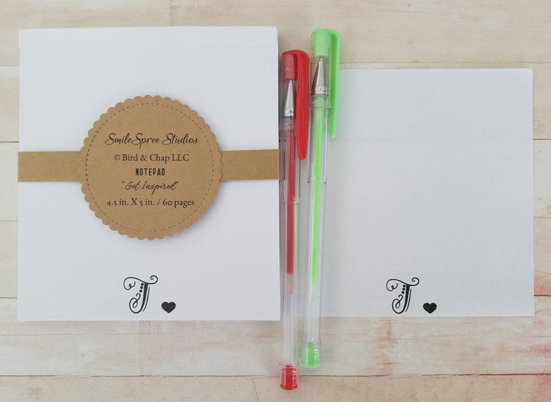 Monogrammed Note Pad Notepad Handmade Monogrammed Notepad Handmade notebook Initial Notepad Blank notepad