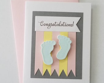 baby boy congrats, baby girl congrats, card for new baby, newborn baby card, pregnancy congrats, greeting card handmade, congratulations