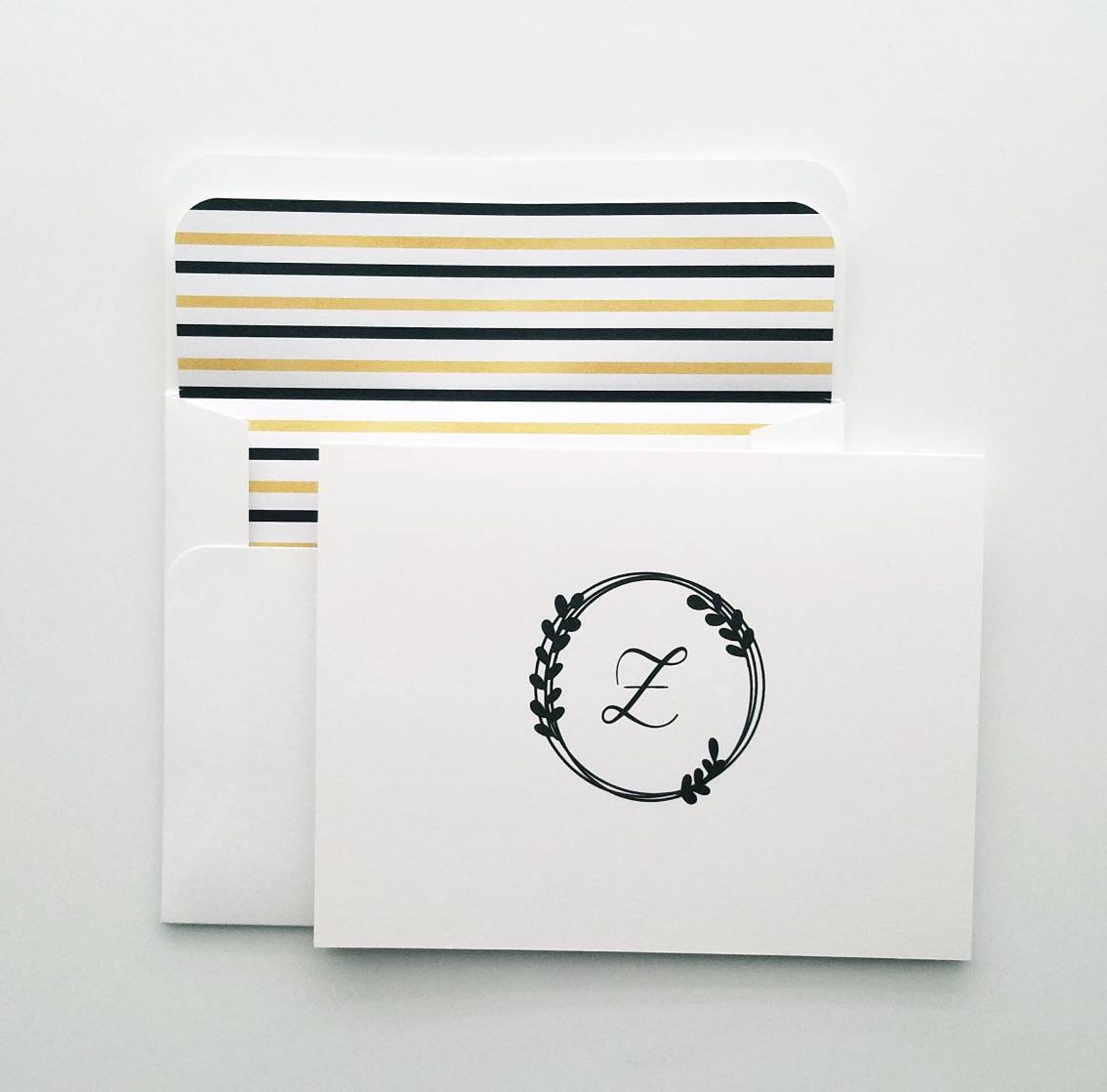 Monogram card set set of 10 monogram cards personalized Etsy