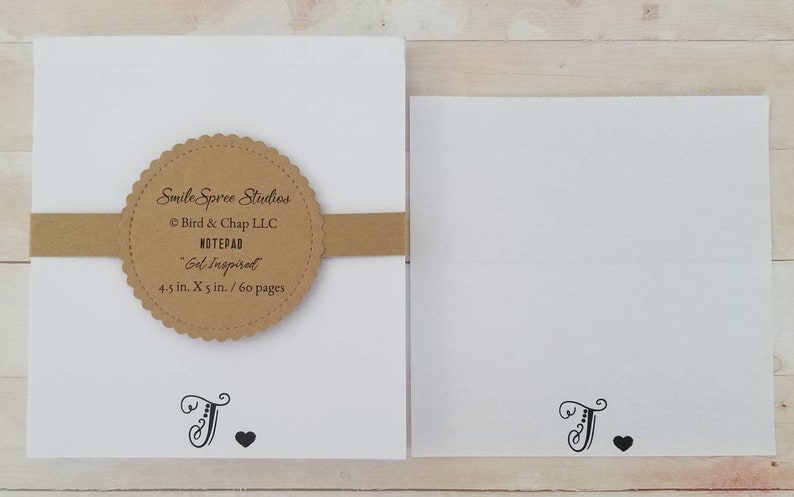 Monogrammed Note Pad Notepad Handmade Monogrammed Notepad Handmade notebook Initial Notepad Blank notepad