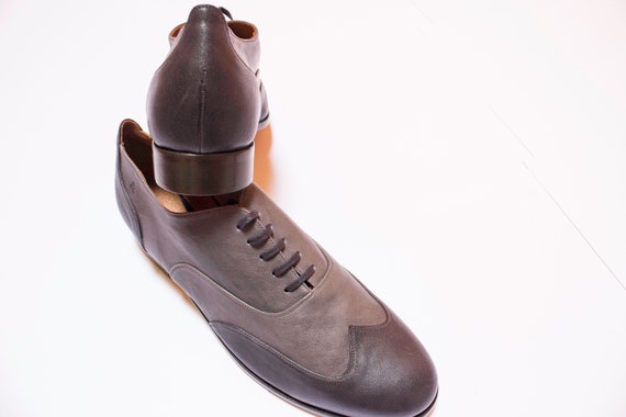 Zapatos de lindy hop azul/gris en cuero número 43 | Etsy España