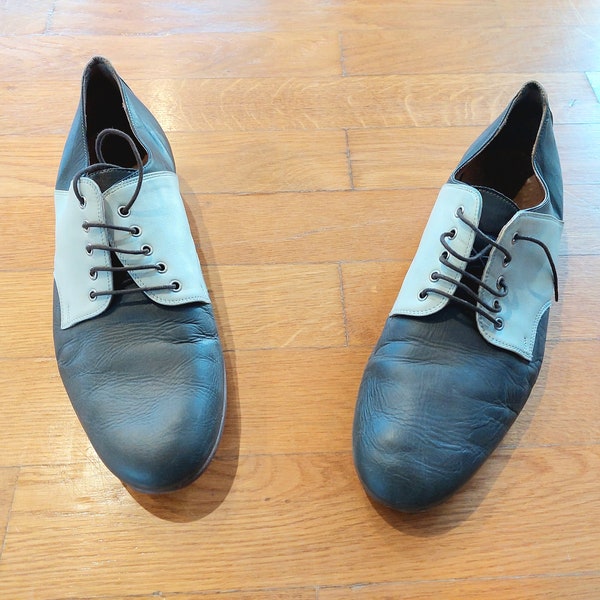 Chaussures lindy hop blanches et grises