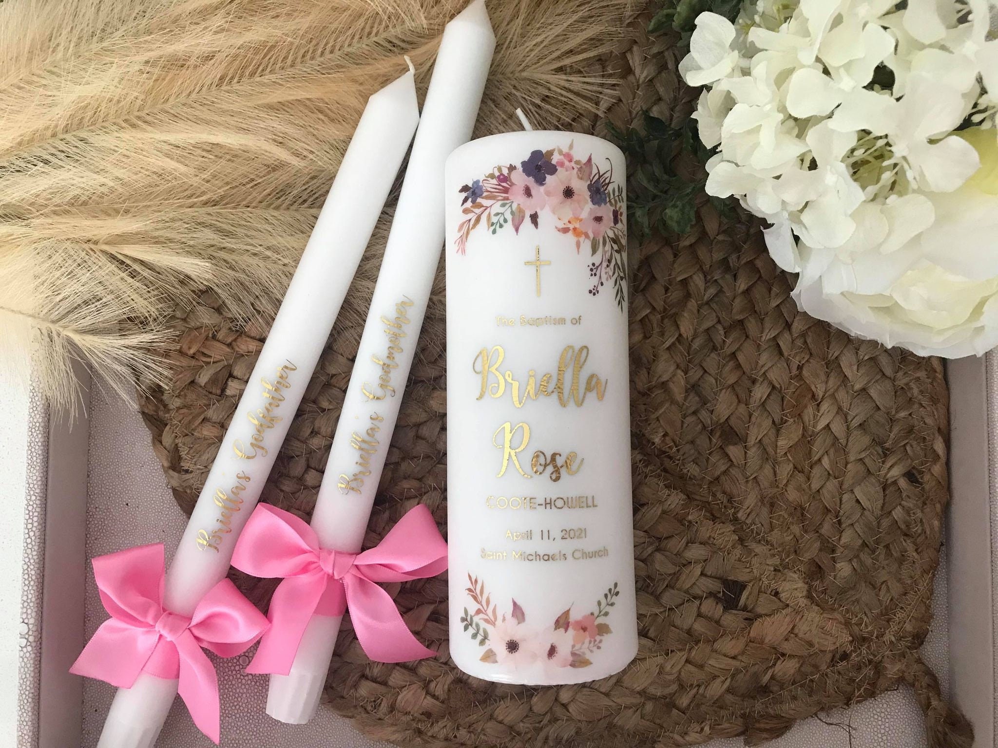 NEW Baptism Candle Christening Candle Wedding Candle Naming Etsy