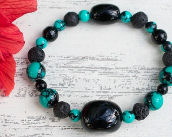 Lava Bead Bracelet, Diffuser Bracelet, Essential Oil Bracelet, Essential Oil