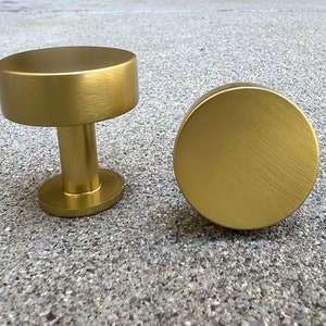 Round Gold Knobs Brass Aluminum for Dresser Cabinets Drawers Vanity Hardware