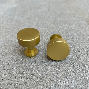 Round Gold Knobs Brass Aluminum for Dresser Cabinets Drawers Vanity Hardware Modern