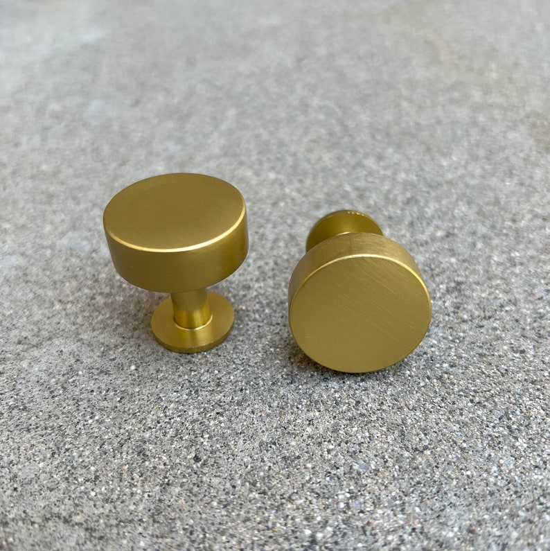 Round Gold Knobs Brass Aluminum for Dresser Cabinets Drawers Vanity Hardware Modern