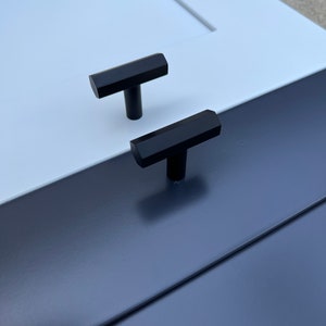 Black Brass Hexagon Bronze T Bar Cabinet Drawer Handles Pulls Knobs Hardware - SHIPS FROM USA - Modern Matte Dresser Unique Vanity
