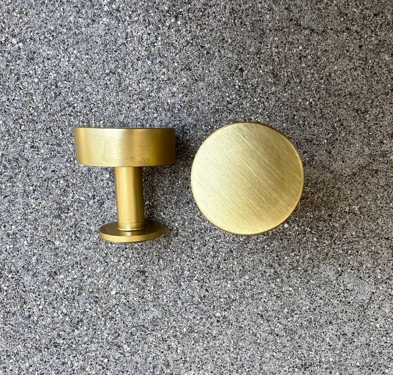 Round Gold Knobs Brass Aluminum for Dresser Cabinets Drawers Vanity Hardware Modern