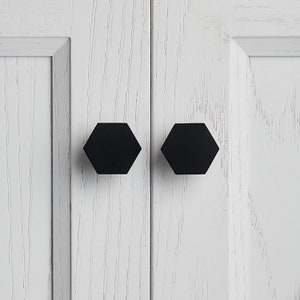 Black Brass Hexagon Bronze Cabinet Drawer Handles Pulls Knobs Hardware - SHIPS FROM USA - Modern Unique Matte Dresser