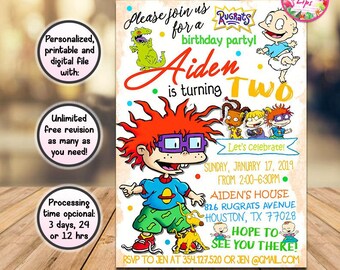 Rugrats Baby Shower Invitation Rugrats Baby Shower Invite Etsy