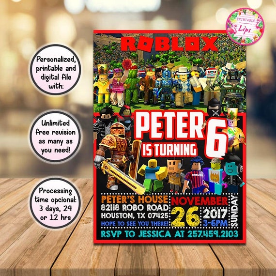 12 Roblox Birthday Party Invitations Boy Or Girl Personalized Custom Printed Greeting Cards Invitations Home Garden Worldenergy Ae - roblox birthday invitations free printable