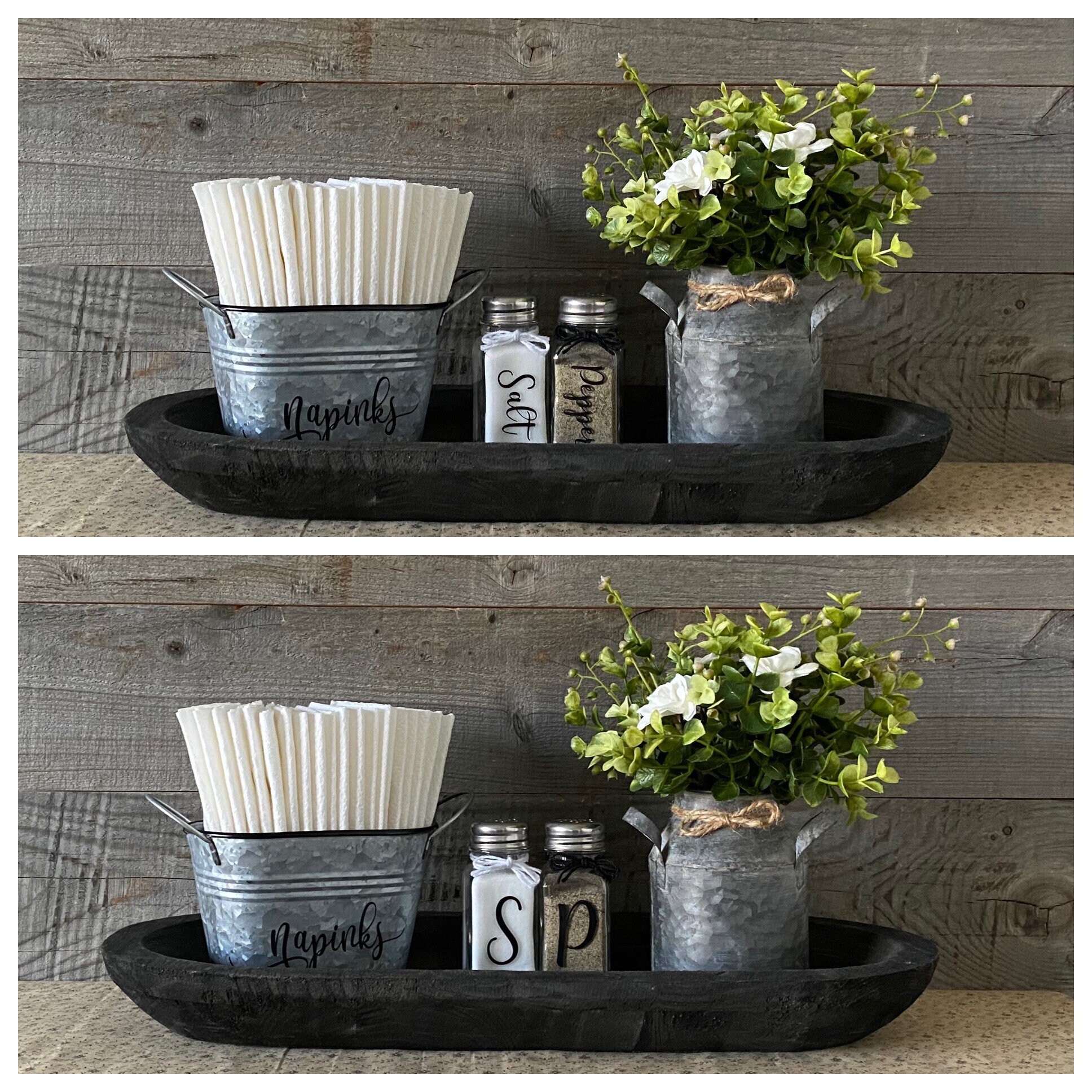 Napkin Holder Salt and Pepper Shakers Farmhouse Decor Etsy