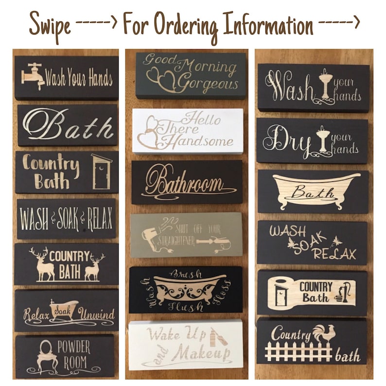 bathroom signs, bathroom decor, wooden signs, powder room sign, mini wood  signs, rustic home decor relax soak unwind, farmhouse decor rustic