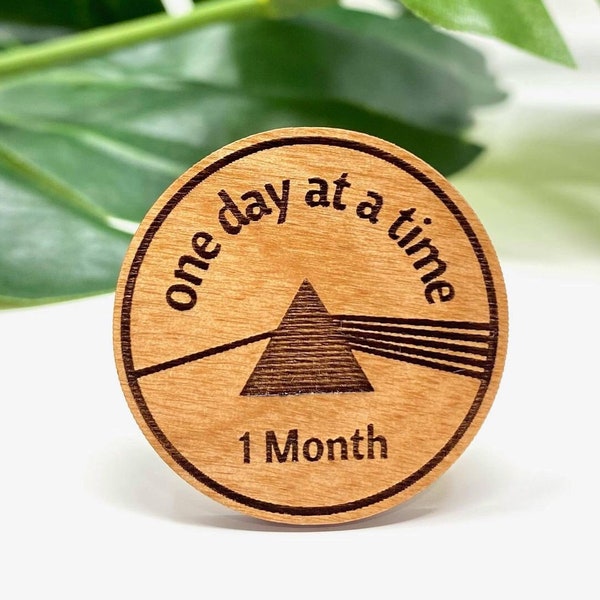 Pink Floyd Triangle Prism Theme AA Tokens | Monthly Sobriety Tokens | Yearly Sobriety Tokens | Sober Gifts | Recovery Chips | Sobriety Chips