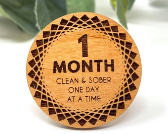 1-11 Months AA Token | Clean & Sober One Day at a Time | RECOVERY Medallion | Sober Gifts | Recovery Chips | Sobriety Chips | Sobriety Coins