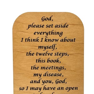 Set Aside Prayer Wood Engraved Bookmark - 12 Steps Gifts - Recovery Gifts - Sobriety Gifts - Sober Gifts - Wood Engraved Bookmark