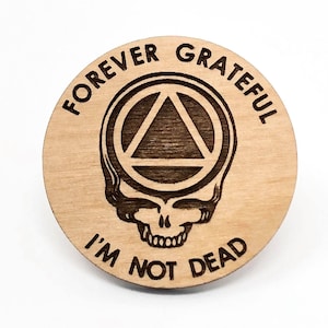 Wooden Alcoholics Anonymous Token, Sober Birthday, Recovery Medallion, Unique 12 Step Chips and AA Gifts for Men and Women, RECOVERY Gifts