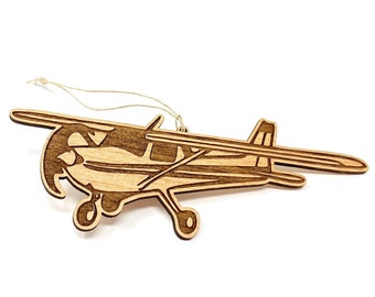 Cessna Plane Ornament - Aviation Wood Art - Unique Aviation - Cessna 172 Skyhawk Plane Ornament Gifts - Aviation Theme Christmas Gifts