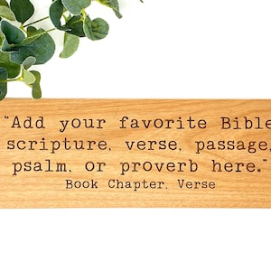 Bible Verse Wall Art Alder Wood Sign | Custom Christian Scripture Signs | Choose Favorite Bible Passage Gift Plaque | Engraved Wood Sign