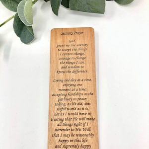 Serenity Prayer Laser Engraved Bookmark - 12 Step Gifts - Serenity Prayer Gifts - Sobriety Birthday Gifts - Sobriety Anniversary Gifts