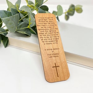 Personalized Alder Wood - Engraved Memorial Bookmark - Celebration of Life - Legacy Gifts - Memorial Gifts