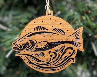 Largemouth Bass Fishing Christmas Ornament - Largemouth Bass Christmas Ornament - Unique Fishing Gifts - Fishing Gifts