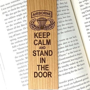 AIRBORNE Wooden Engraved Bookmark | AIRBORNE Gift | Airborne Graduation Gift | Airborne Parachutist Badge Gift | USA Airborne Paratrooper