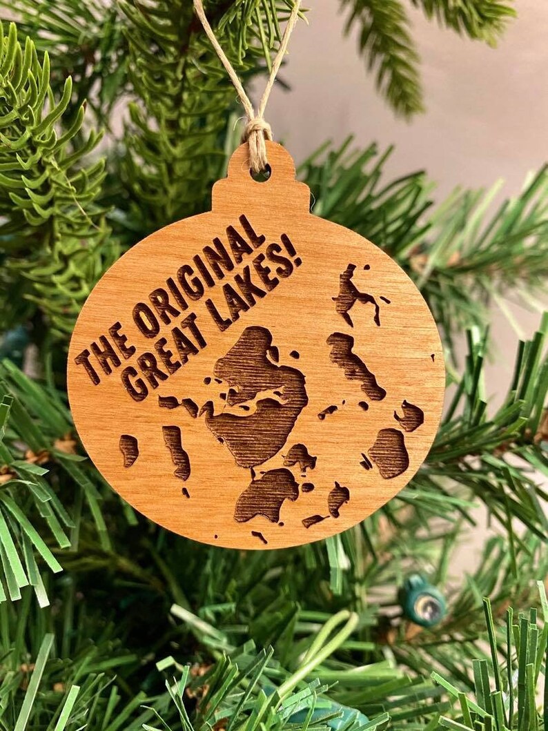 The Original Great Lakes La Porte, Indiana Christmas Ornament Laser-Engraved Alderwood Ornament for a Lasting Impression image 1