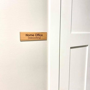 Engraved Alder Wood Home Office Sign - Teleworking Door Sign - Etsy