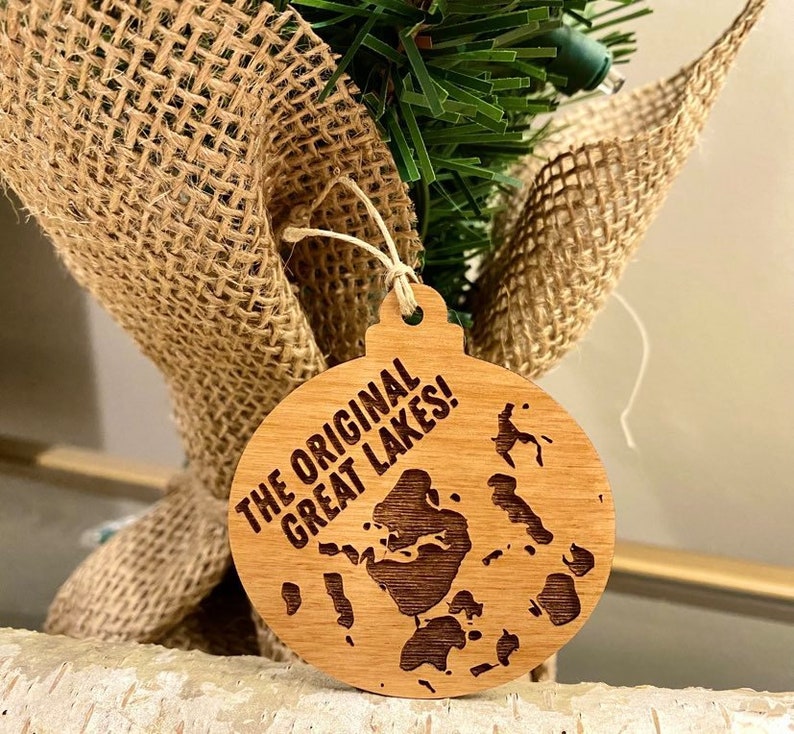 The Original Great Lakes La Porte, Indiana Christmas Ornament Laser-Engraved Alderwood Ornament for a Lasting Impression image 2