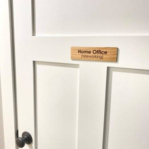 Engraved Alder Wood Home Office Sign - Teleworking Door Sign - Etsy