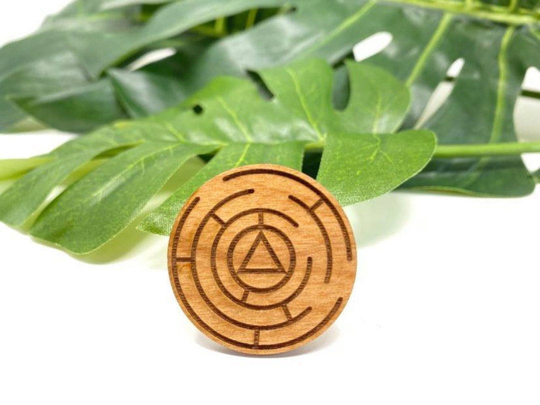 AA Labyrinth Alder Wood Medallion: Recovery Gift - Etsy