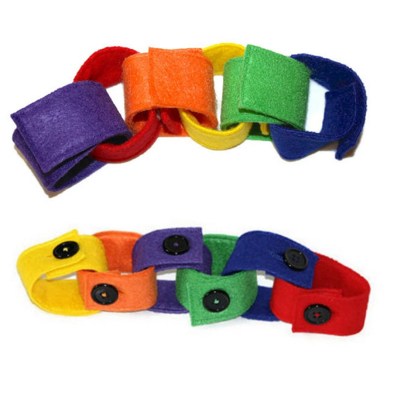 Felt Velcro and Button Chain Pack Felt Button Chain Button Etsy