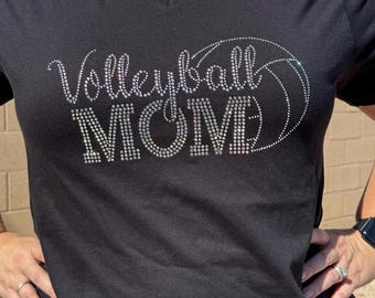 Shirt mama met strass volleybal