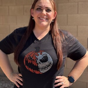 Halloween Pumpkin Rhinestone Shirt