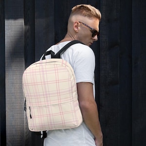 Backpack light plaid