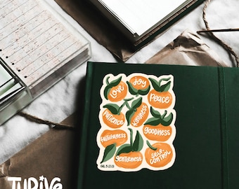 Christian Faith-Based Die-Cut Sticker | Fruit of the Spirit - Galatians 5:22-23 | Perfect Decal for Laptops, Phones, etc.