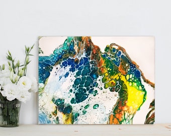 Fluid Art Painting Original, Ocean Wave Painting, Abstract Ocean Painting, Ocean Wall Art, Coastal Wall Art, Original Abstract Painting