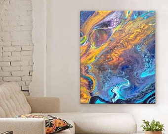 Fluid Art Painting, Art Commission, Original Abstract Painting, Fluid Acrylic Painting, Large Abstract Painting, Home Gift