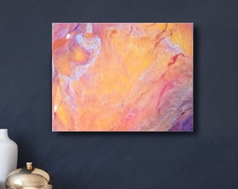 Original Abstract Painting in Orange, Resin Wall Art, Resin Painting, Resin Artwork, Minimalist Painting, Modern Home Wall Decor