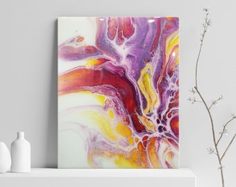 Fluid Art Painting, Original Abstract Painting, Abstract Floral Painting, Floral Wall Art, Tropical Flowers Painting, Modern Home Decor