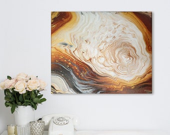 Fluid Art Painting, Original Abstract Floral Painting, Floral Wall Art, Gold Painting, Fall Home Decor, Abstract Rose Painting