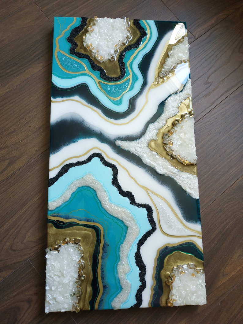 Original Geode Painting, Resin Geode Art, Crystal Painting, Geode Wall