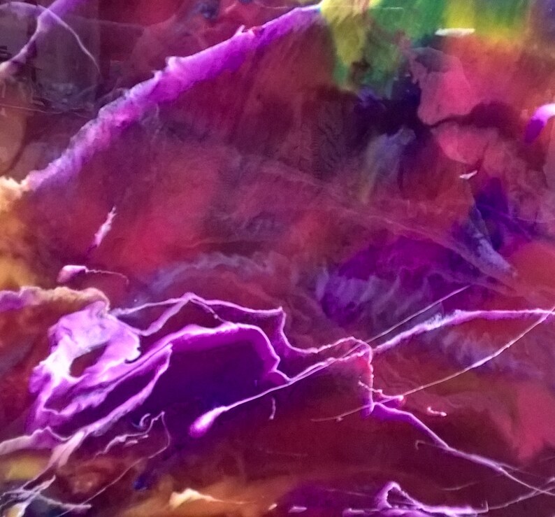 Original Abstract Painting in Purple Resin Art Large Etsy